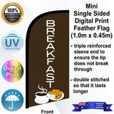 BREAKFAST Feather Flag - Front