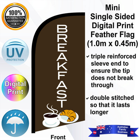 BREAKFAST Feather Flag - Front