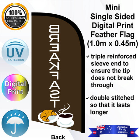 BREAKFAST Feather Flag - Rear