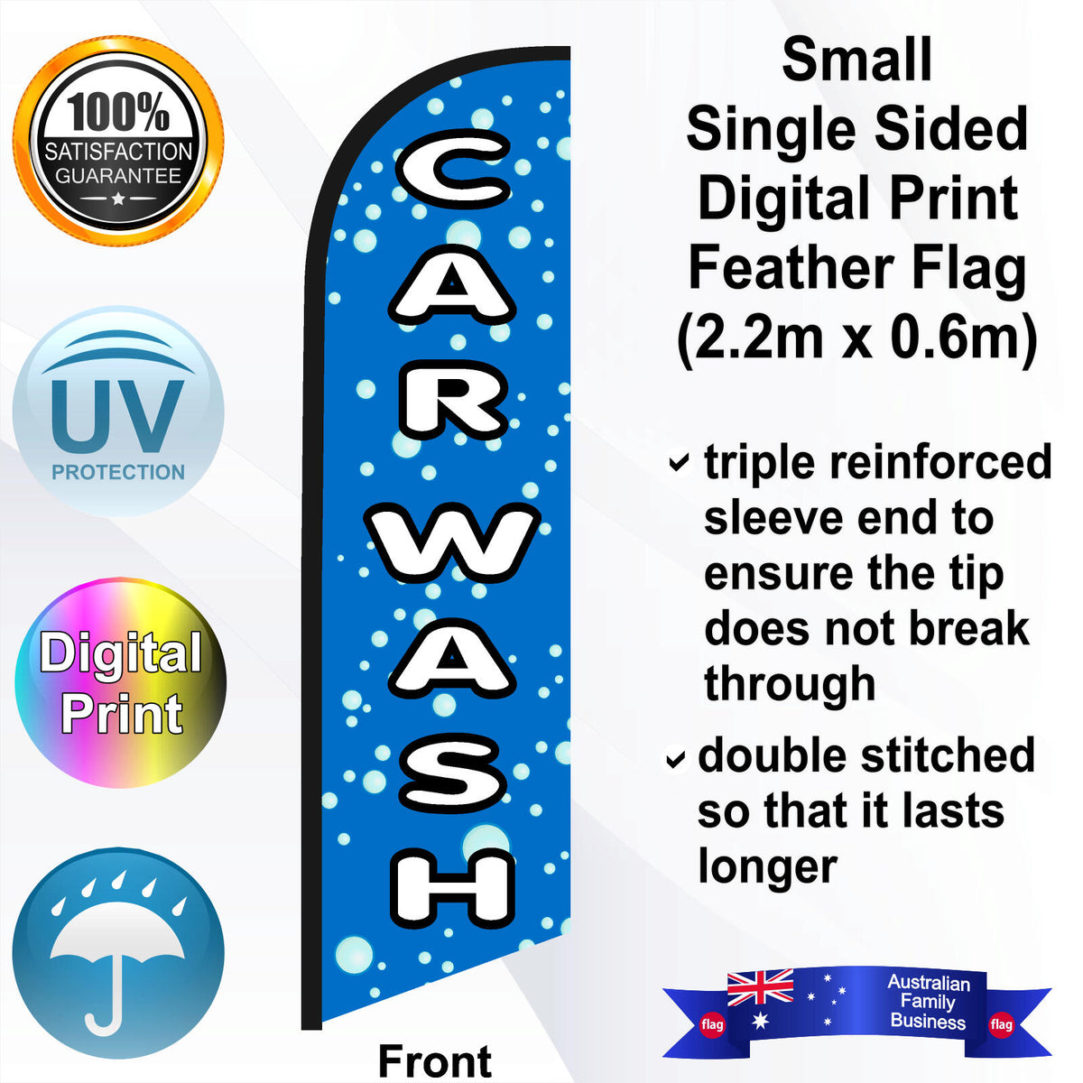 CAR WASH Feather Flag - Front
