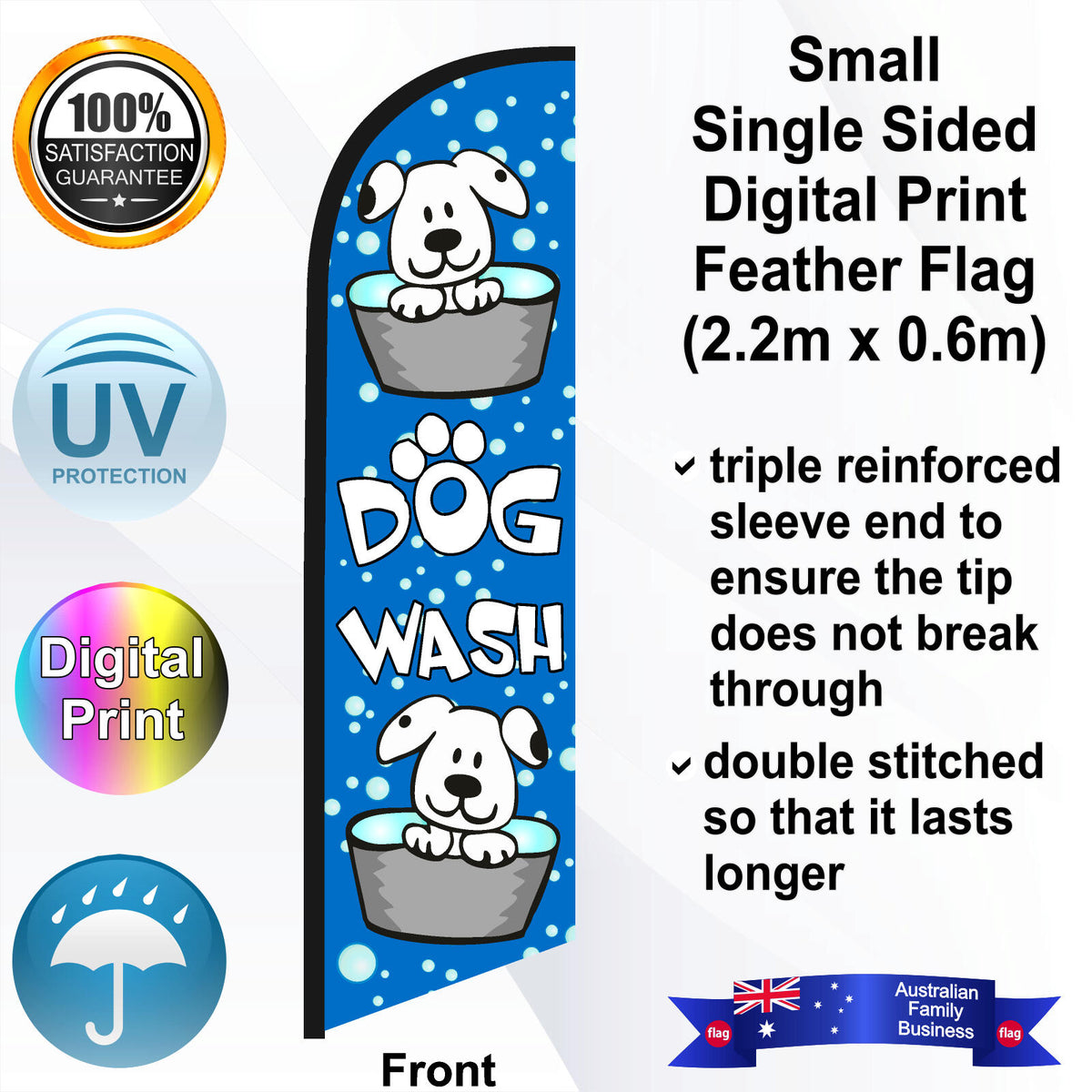 DOG WASH Feather Flag - Front