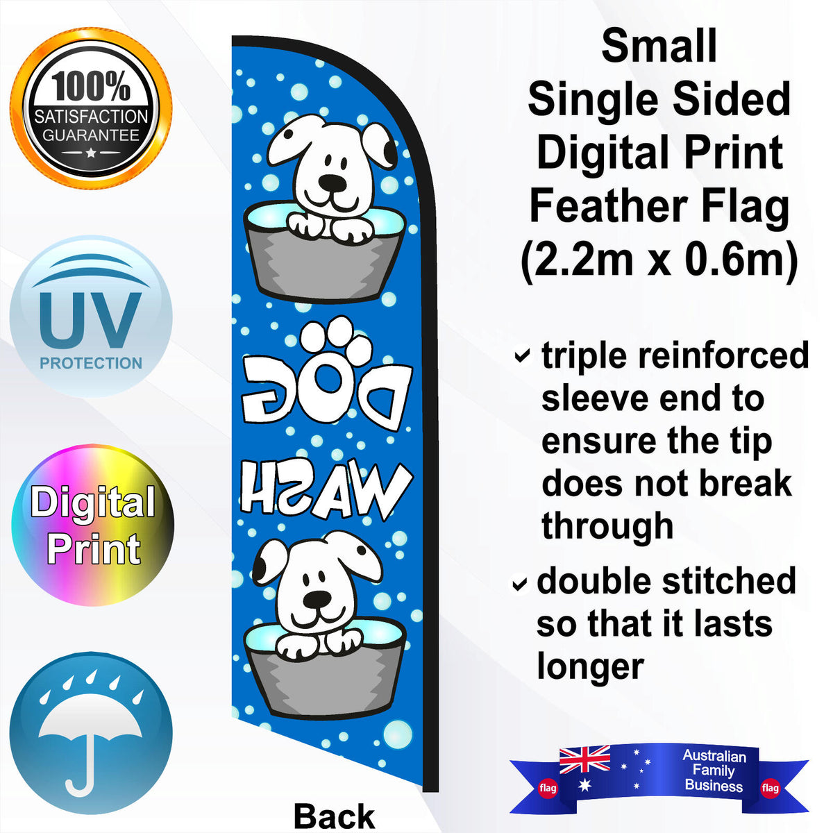 DOG WASH Feather Flag - Rear