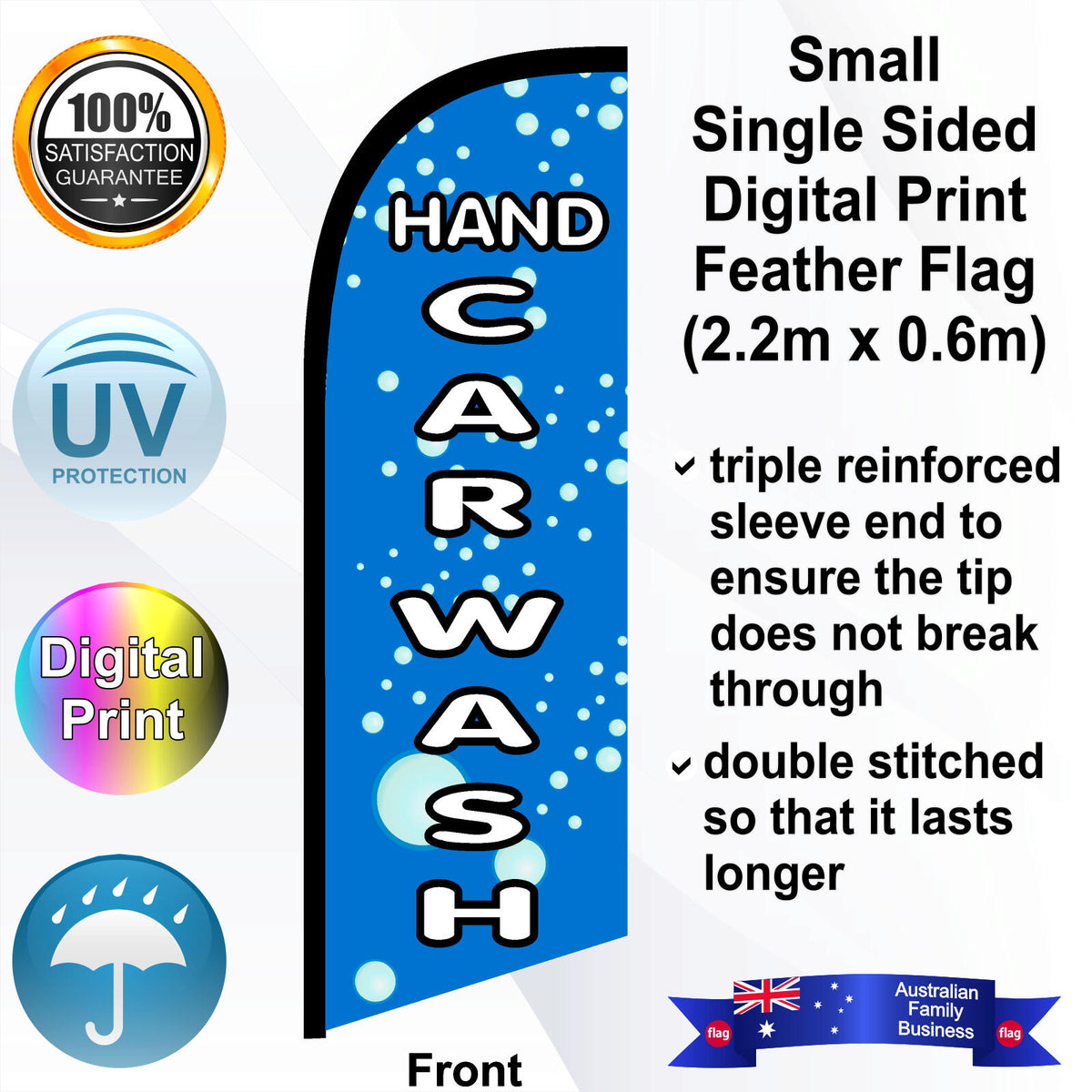 HAND CAR WASH Feather Flag - Front