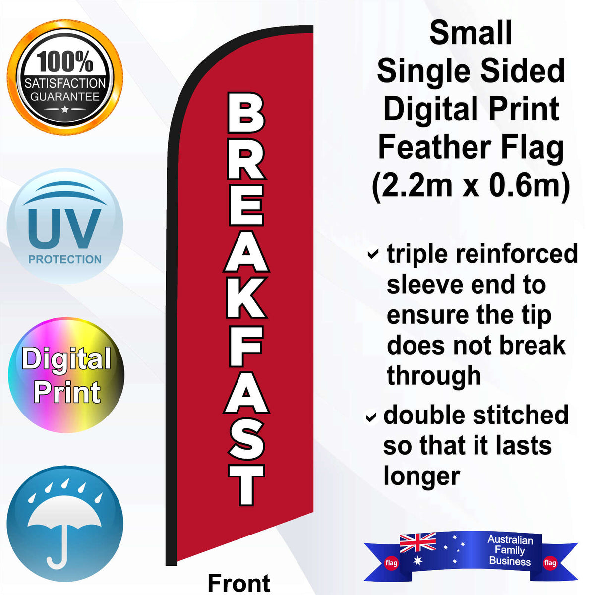 BREAKFAST Feather Flag - Front