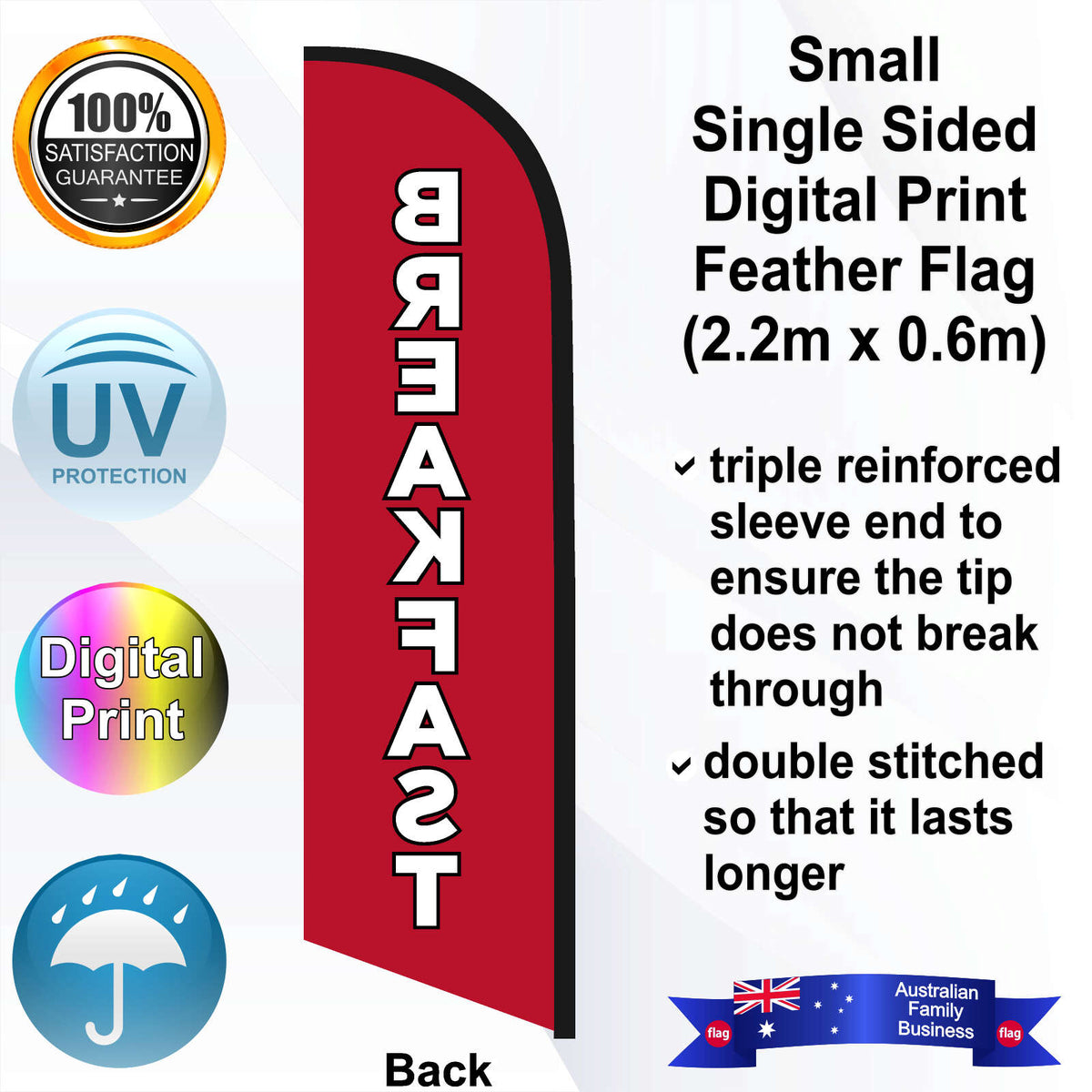 BREAKFAST Feather Flag - Rear