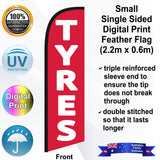 TYRES Feather Flag - Front