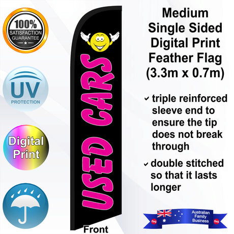 USED CARS Feather Flag - Front
