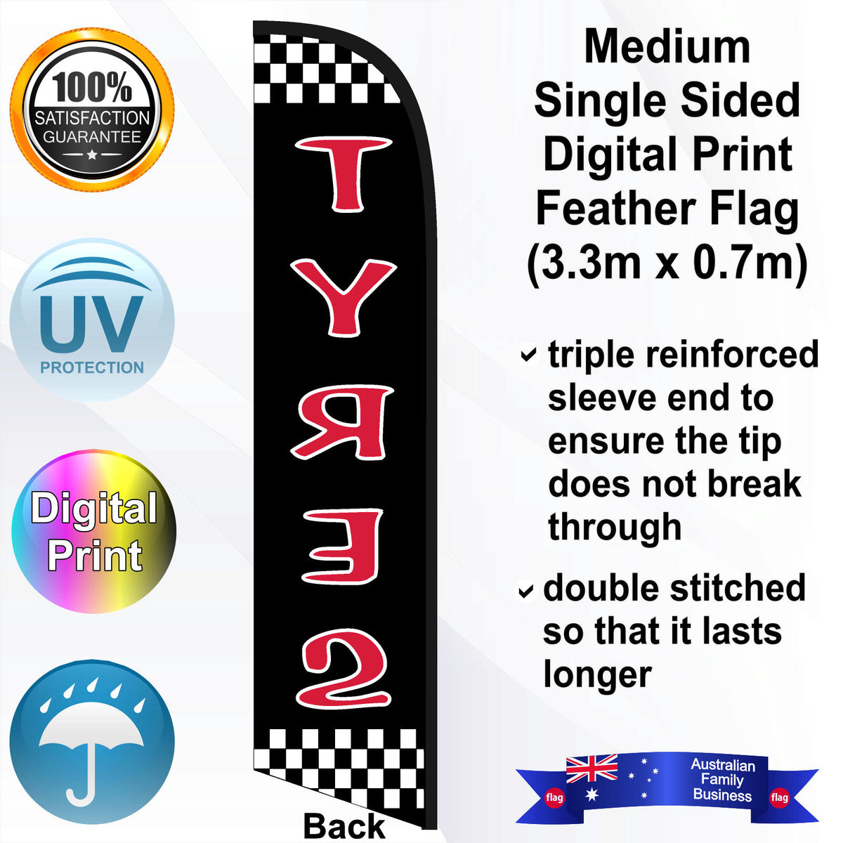 TYRES Feather Flag - Rear