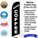 OPEN COFFEE Feather Flag - Front