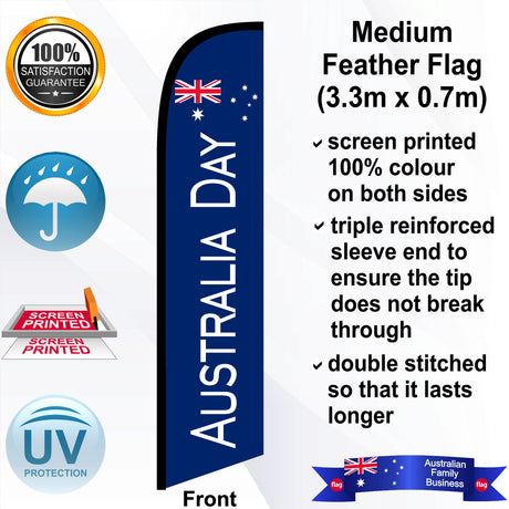 AUSTRALIA DAY Blue 4m Medium Feather Flag - view 2