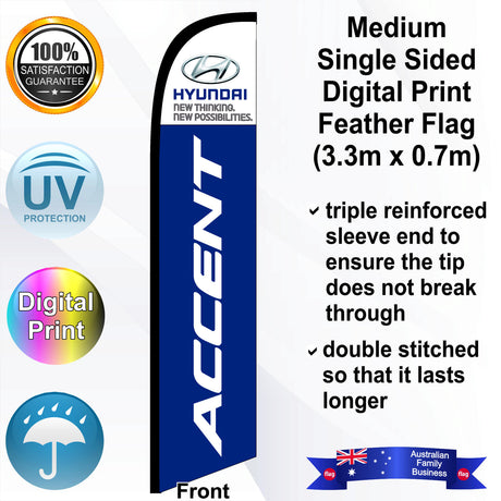 HYUNDAI ACCENT Feather Flag - Front
