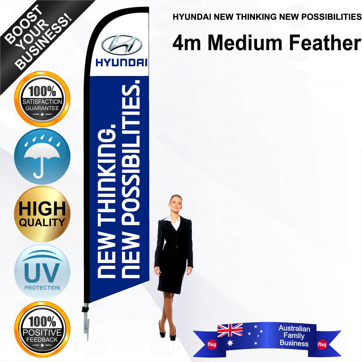 HYUNDAI NEW THINKING NEW POSSIBILITIES Feather Flag - Bundle