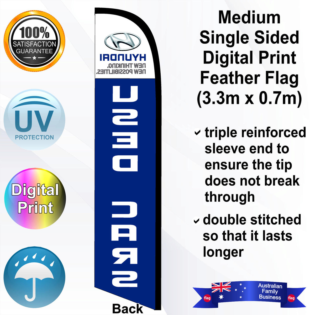 HYUNDAI USED CARS Feather Flag - Rear