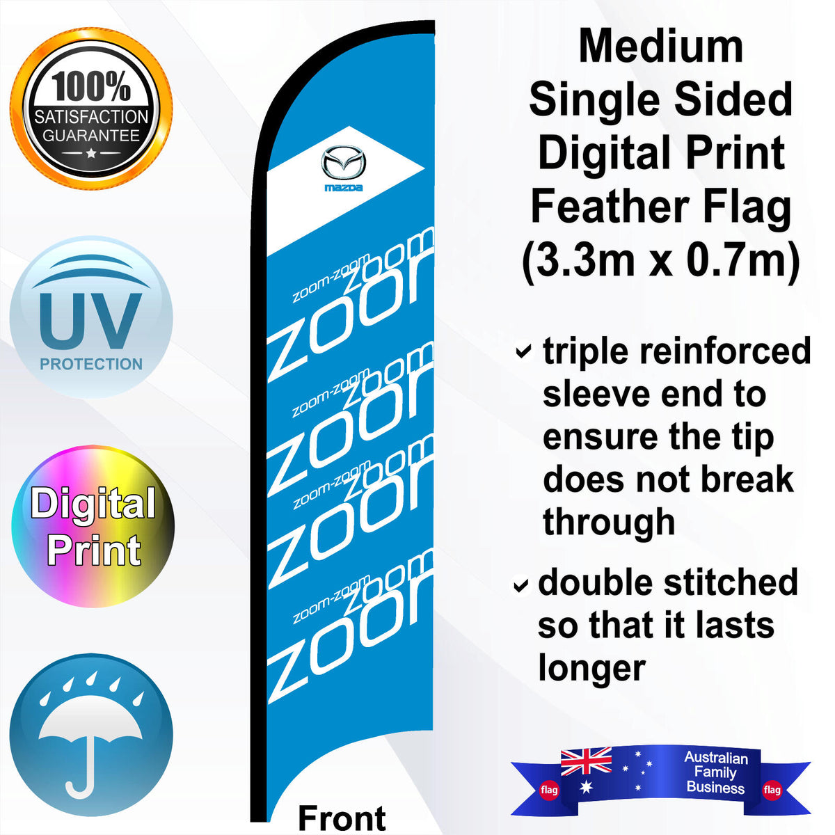MAZDA ZOOM ZOOM Feather Flag - Front