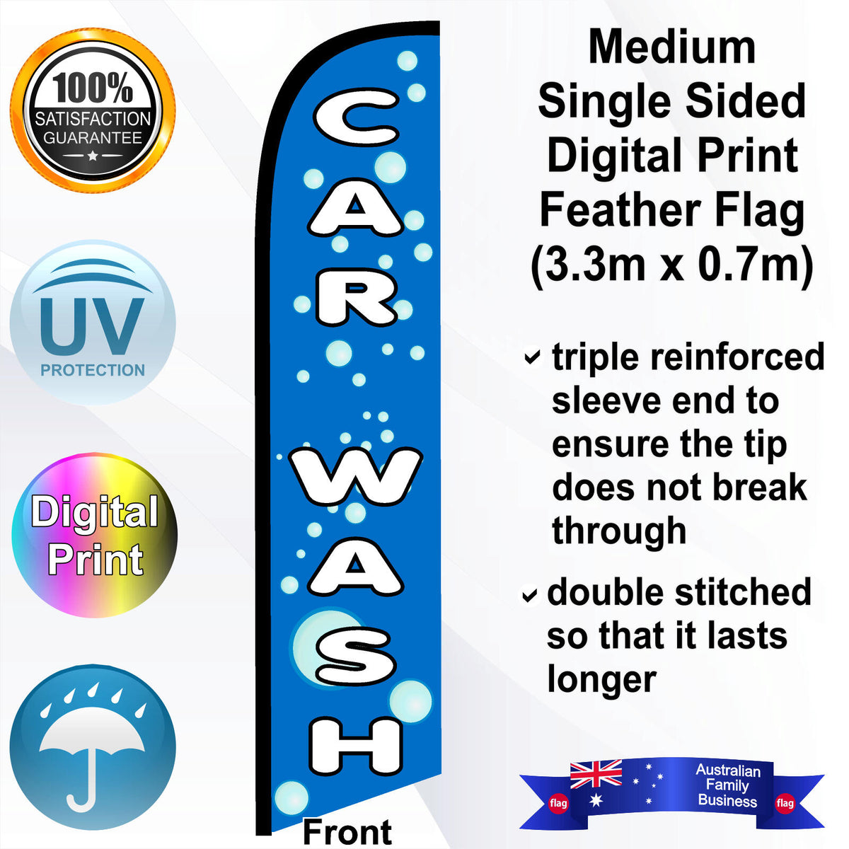 CAR WASH Feather Flag - Front
