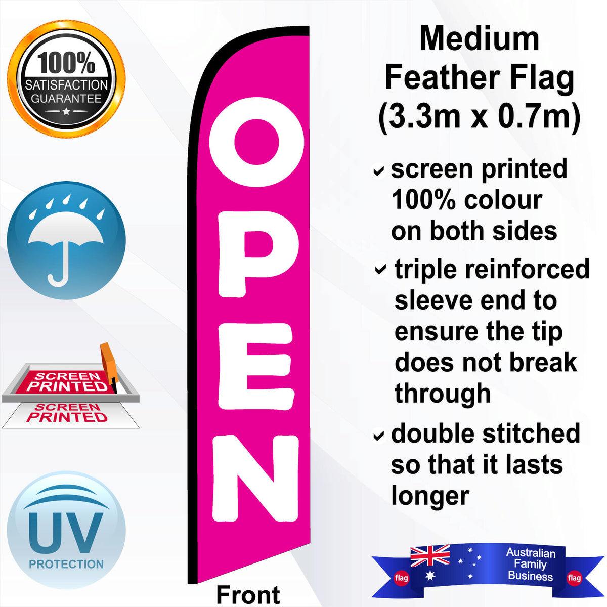OPEN Feather Flag - Front