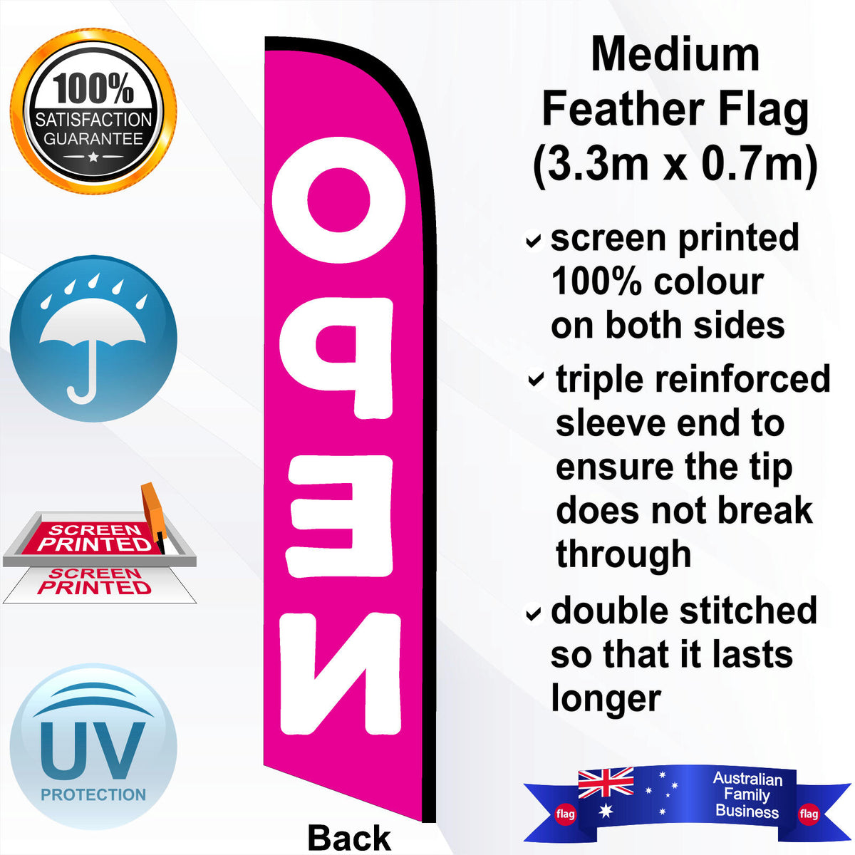 OPEN Feather Flag - Rear