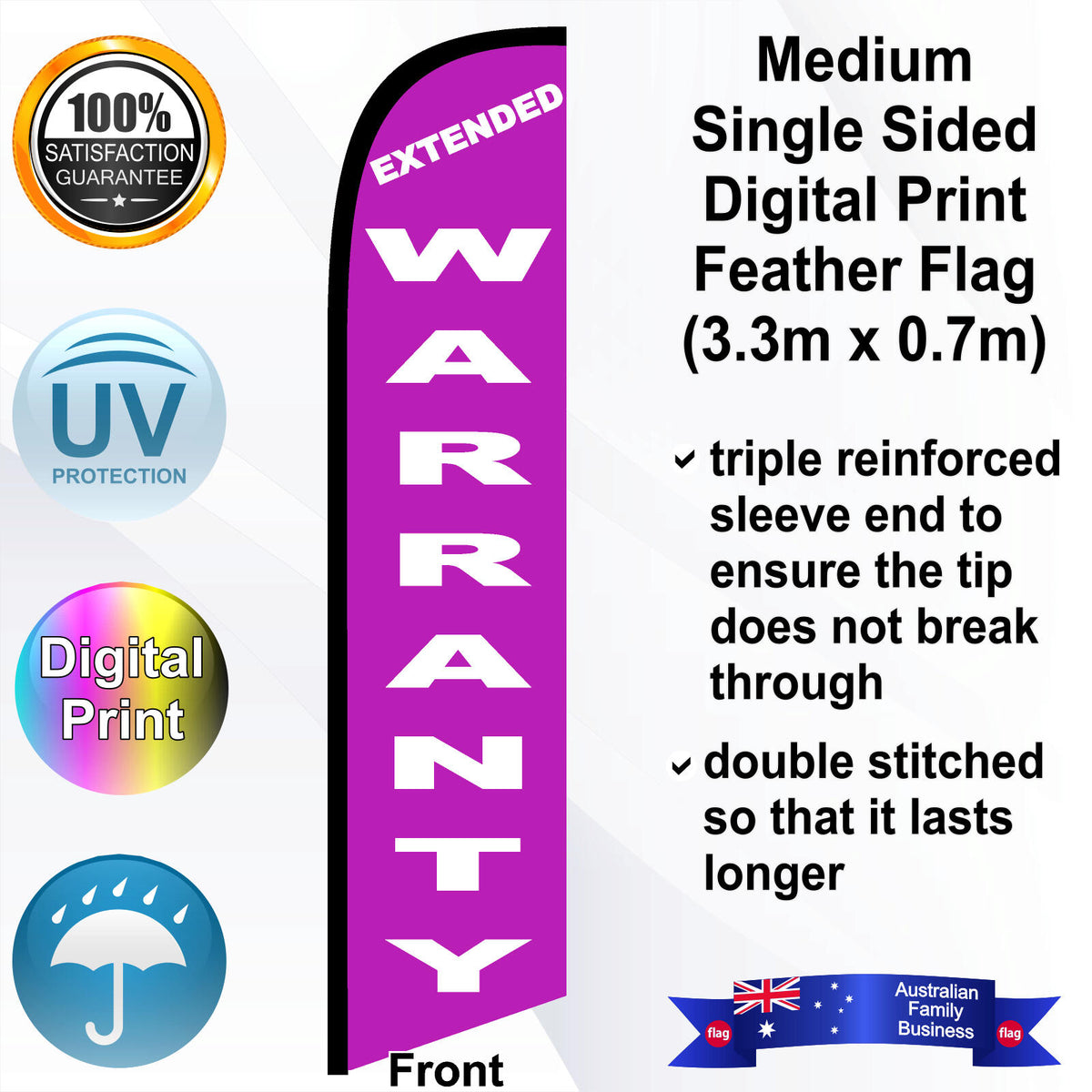 EXTENDED WARRANTY Feather Flag - Front
