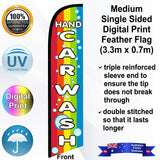 HAND CAR WASH Feather Flag - Front