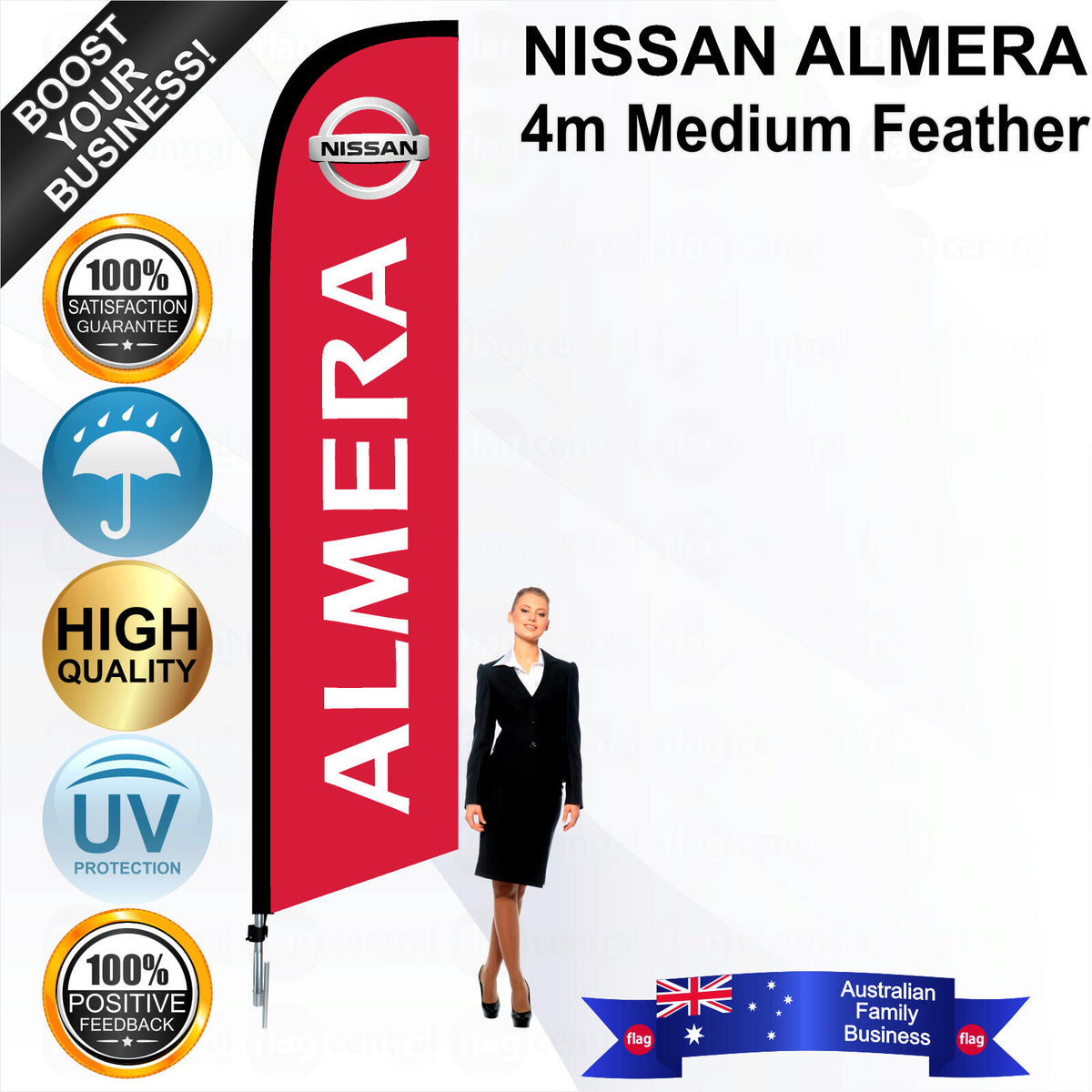 NISSAN ALMERA Feather Flag - Bundle