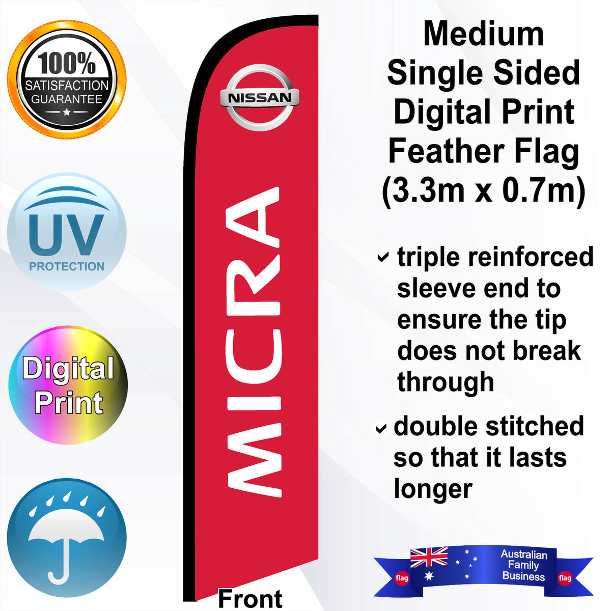 NISSAN MICRA Feather Flag - Front