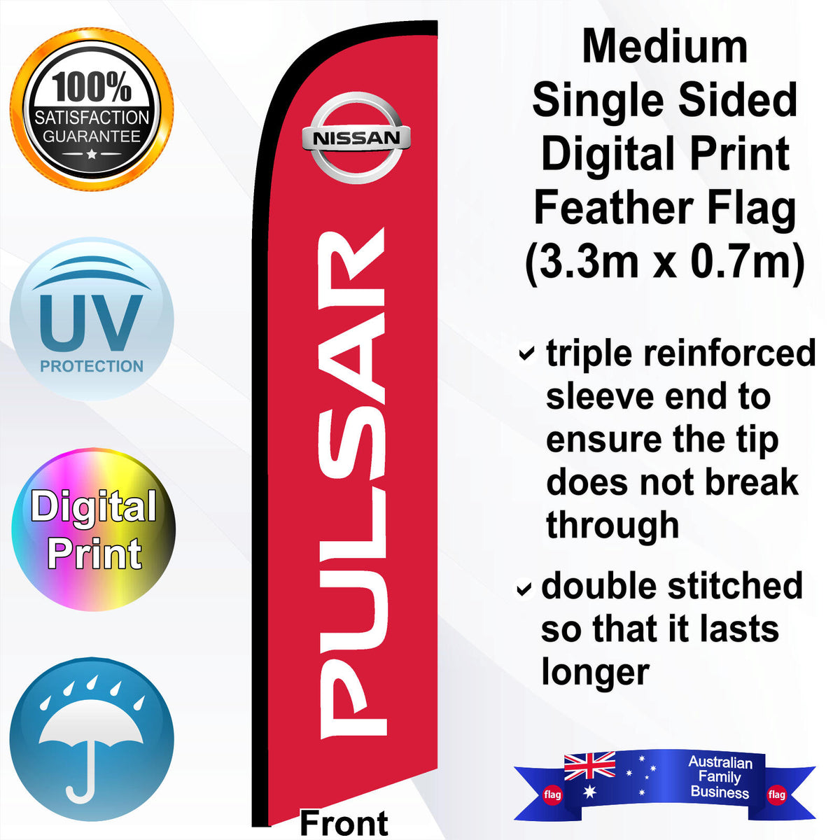 NISSAN PULSAR Feather Flag - Front
