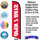 OPEN 7 DAYS Feather Flag - Rear