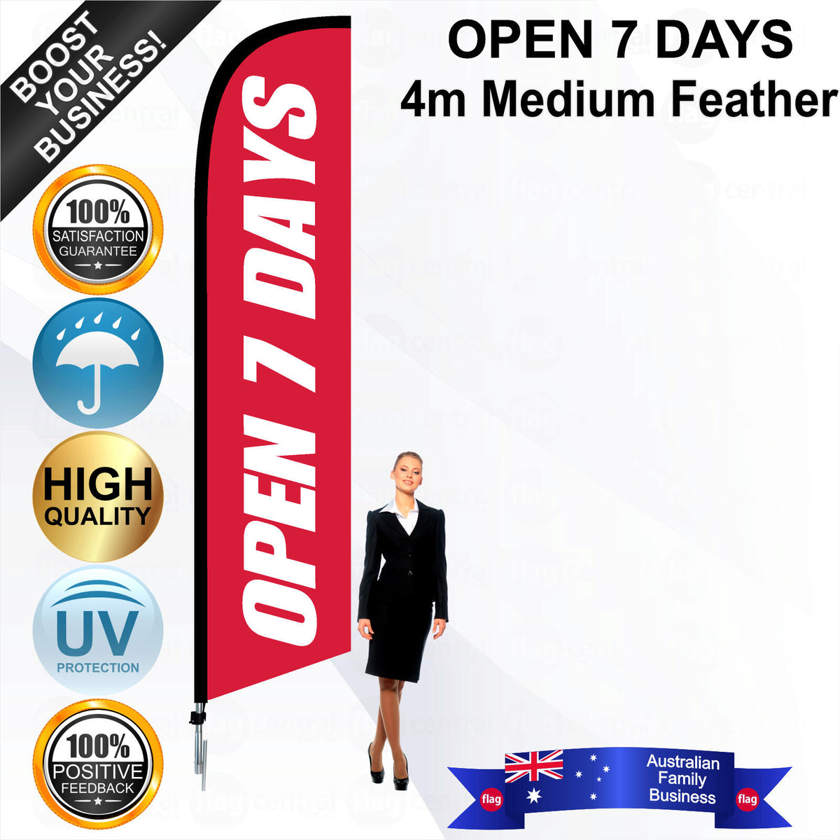 OPEN 7 DAYS Feather Flag - Bundle