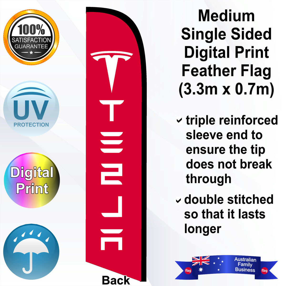 TESLA Feather Flag - Rear