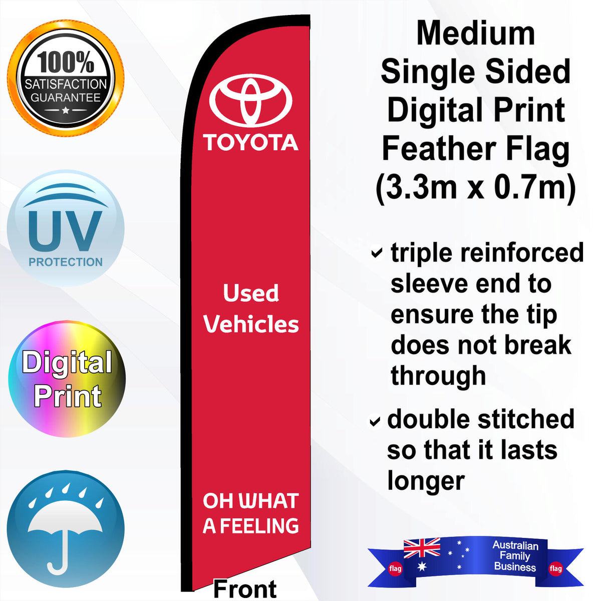 TOYOTA USED VEHICLES Feather Flag - Front