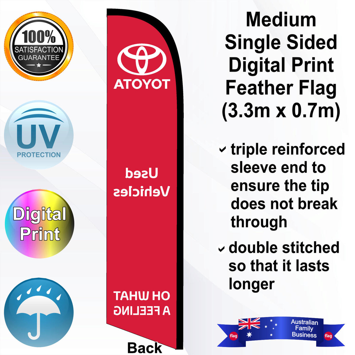 TOYOTA USED VEHICLES Feather Flag - Rear