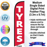 TYRES Feather Flag - Front