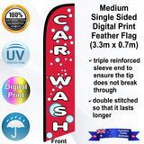 CAR WASH Feather Flag - Front