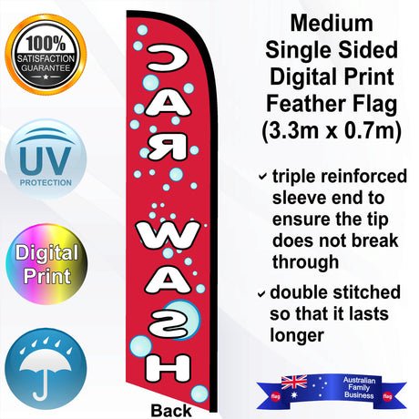 CAR WASH Feather Flag - Rear