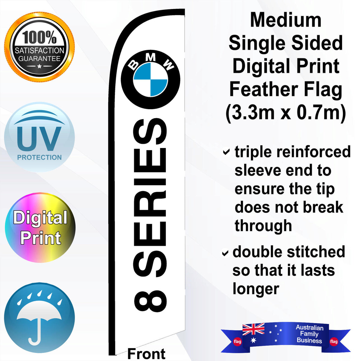 BMW 8 SERIES Feather Flag - Front