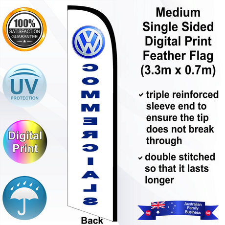 VOLKSWAGEN COMMERCIALS Feather Flag - Rear