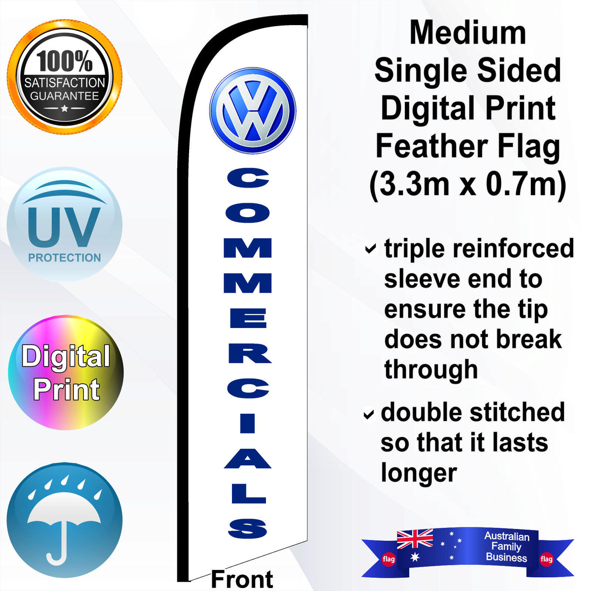 VOLKSWAGEN COMMERCIALS Feather Flag - Front