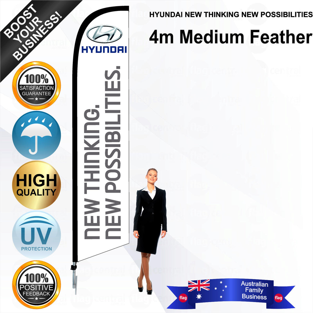 HYUNDAI NEW THINKING NEW POSSIBILITIES Feather Flag - Bundle