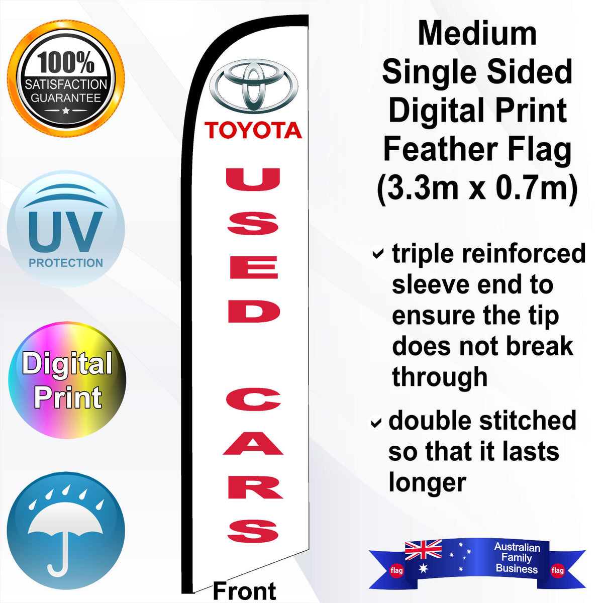 TOYOTA USED CARS Feather Flag - Front