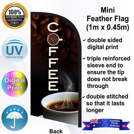 COFFEE Feather Flag - Rear