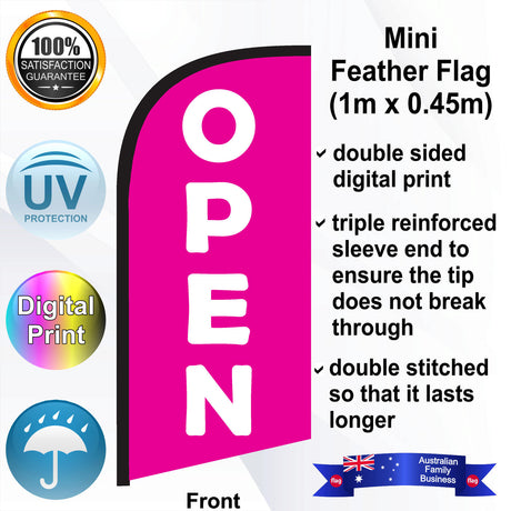 OPEN Feather Flag - Front