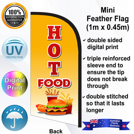 HOT FOOD Feather Flag - Rear