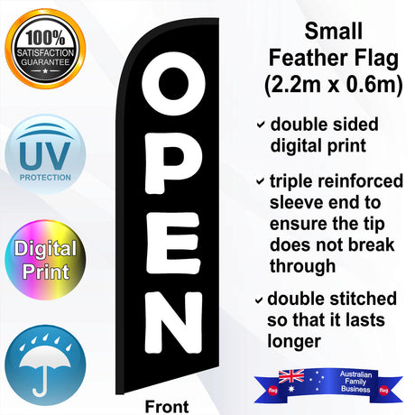 OPEN Feather Flag - Front