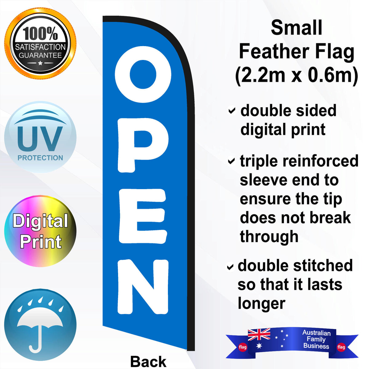 OPEN Feather Flag - Rear