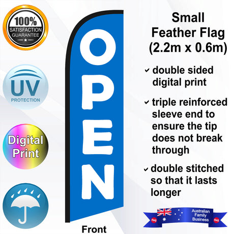 OPEN Feather Flag - Front