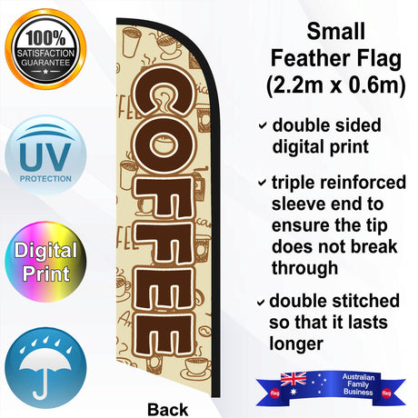 COFFEE Feather Flag - Rear