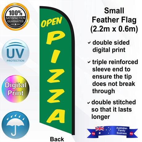 OPEN PIZZA Feather Flag - Rear