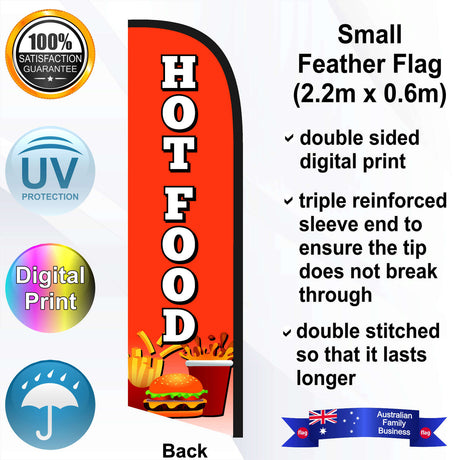HOT FOOD Feather Flag - Rear