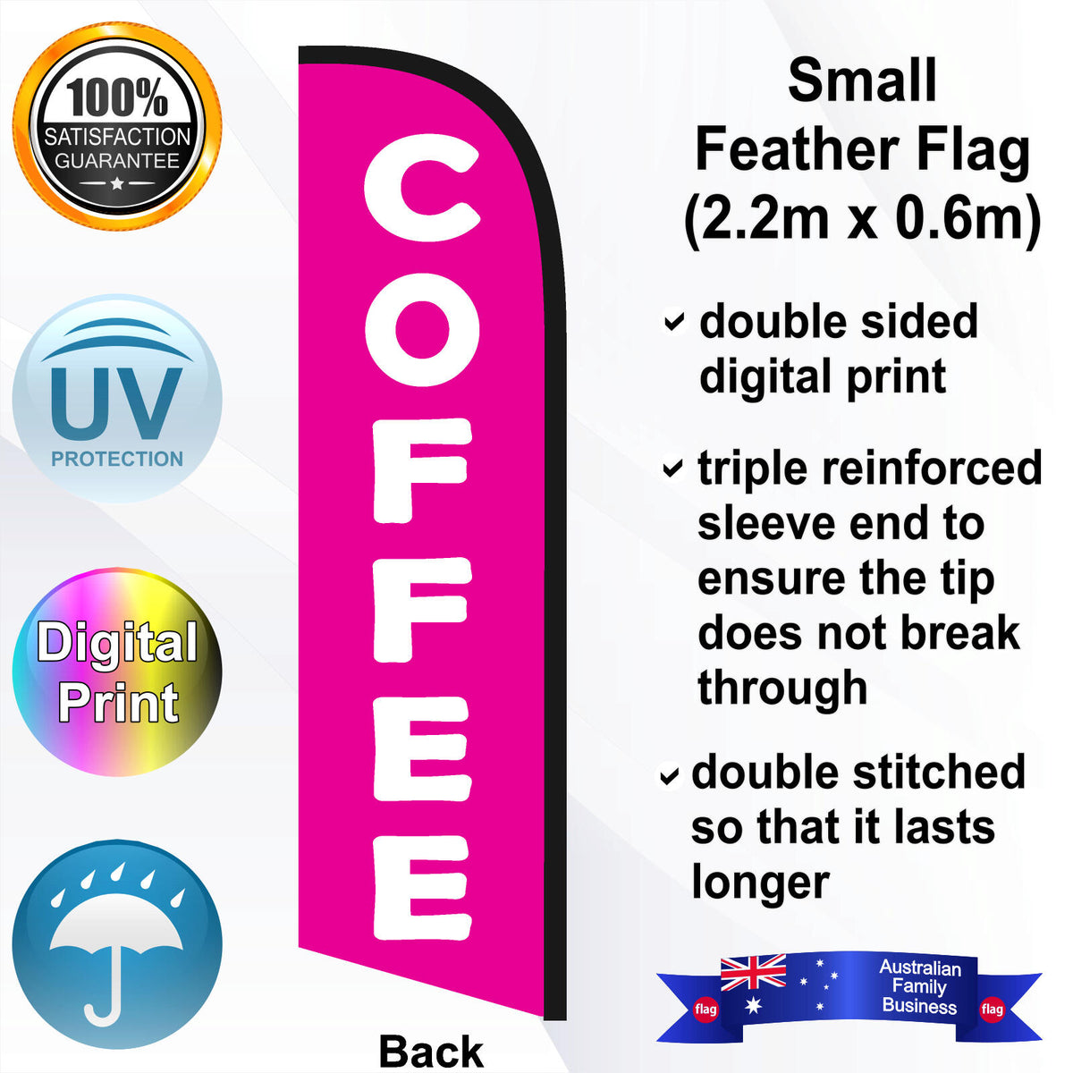 COFFEE Feather Flag - Rear