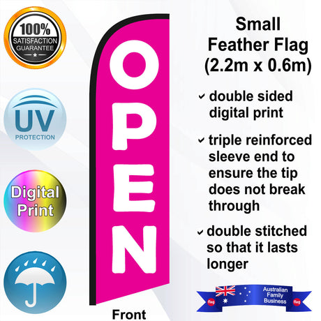 OPEN Feather Flag - Front